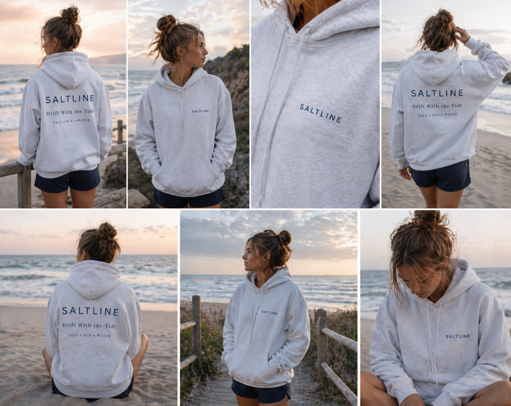 SALTLINE SIGNATURE HOODIE-Light Heather Grey